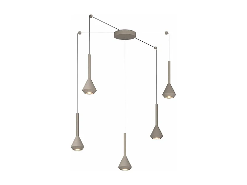 Aygo Sospensione 5 Luci Spostabile Sabbia Con Cavo Cm.250