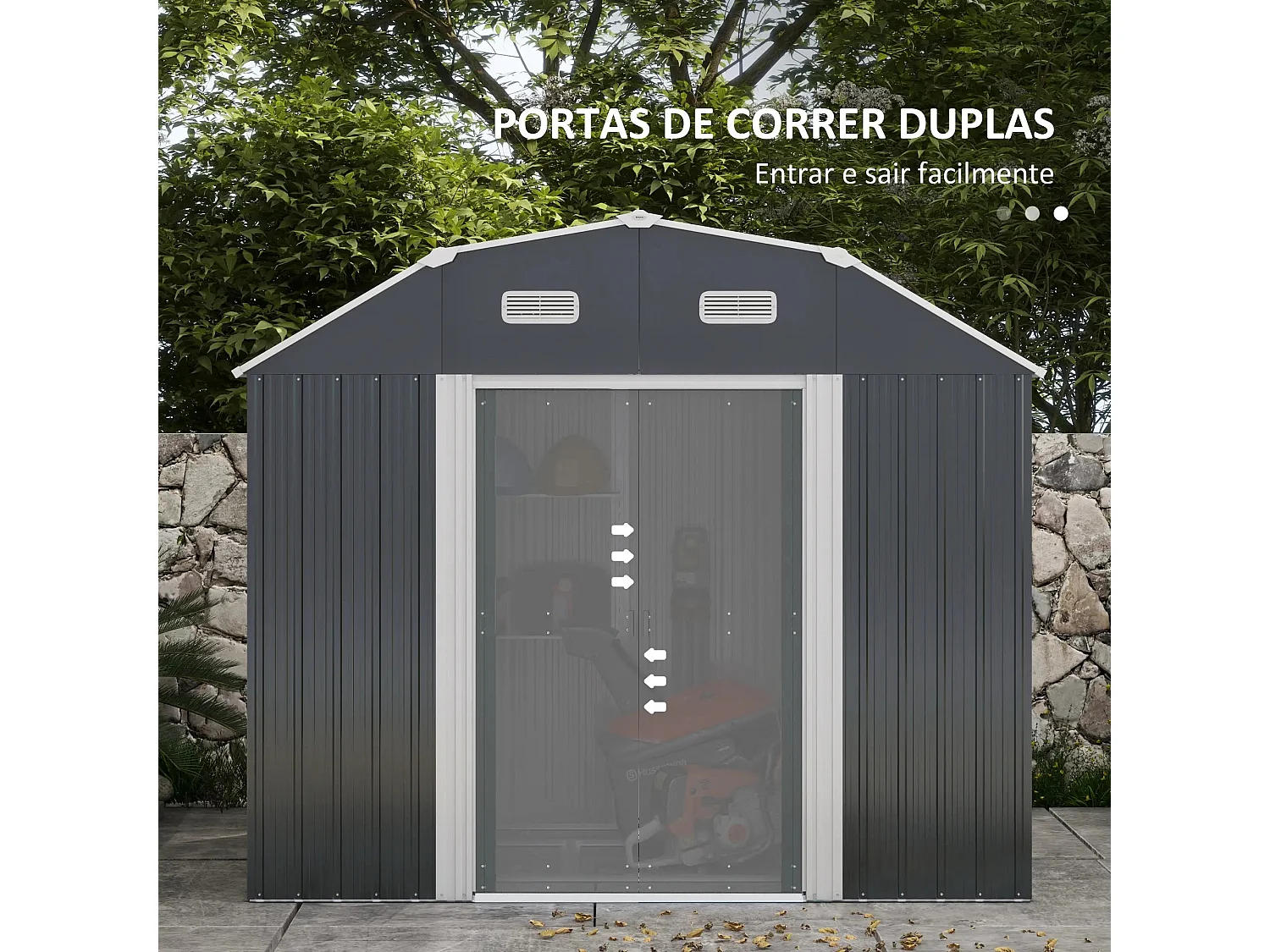 Abrigo de Jardim Metálico Modello Scala – Prateleiras Ajustáveis e Ventilação – Ideal para Armazenamento Externo