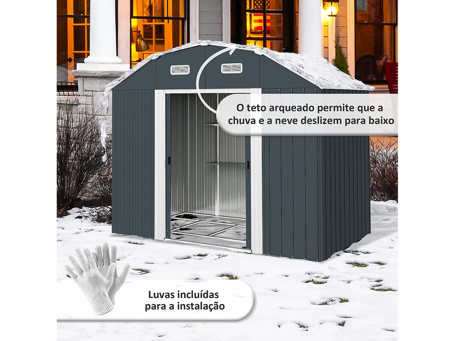 Abrigo de Jardim Metálico Modello Scala – Prateleiras Ajustáveis e Ventilação – Ideal para Armazenamento Externo