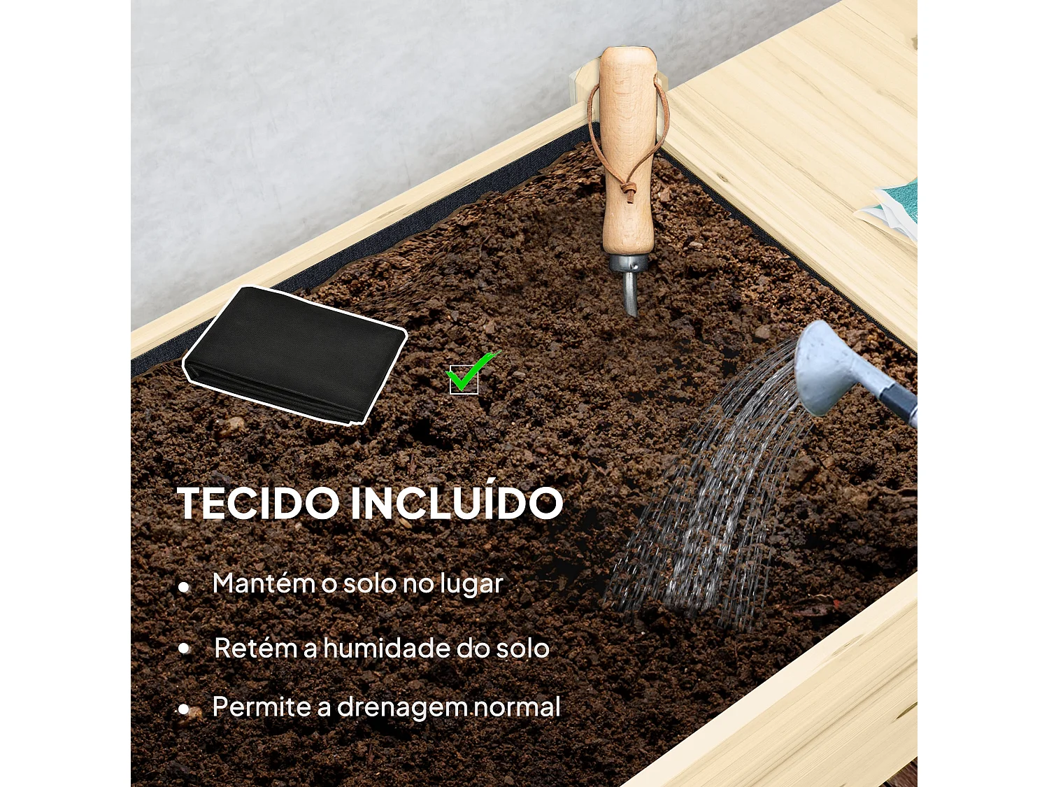 Floreira de Madeira Coimbra com Rodas – Ideal para Cultivo de Flores e Vegetais em Jardins e Varandas