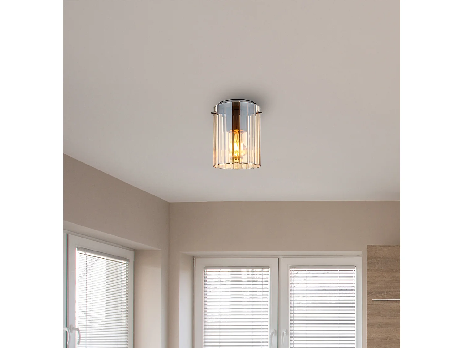 Plafonnier métal gris foncé, 1x E27