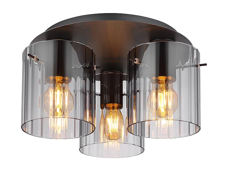 Deckenleuchte Metall grau dunkel, 3x E27