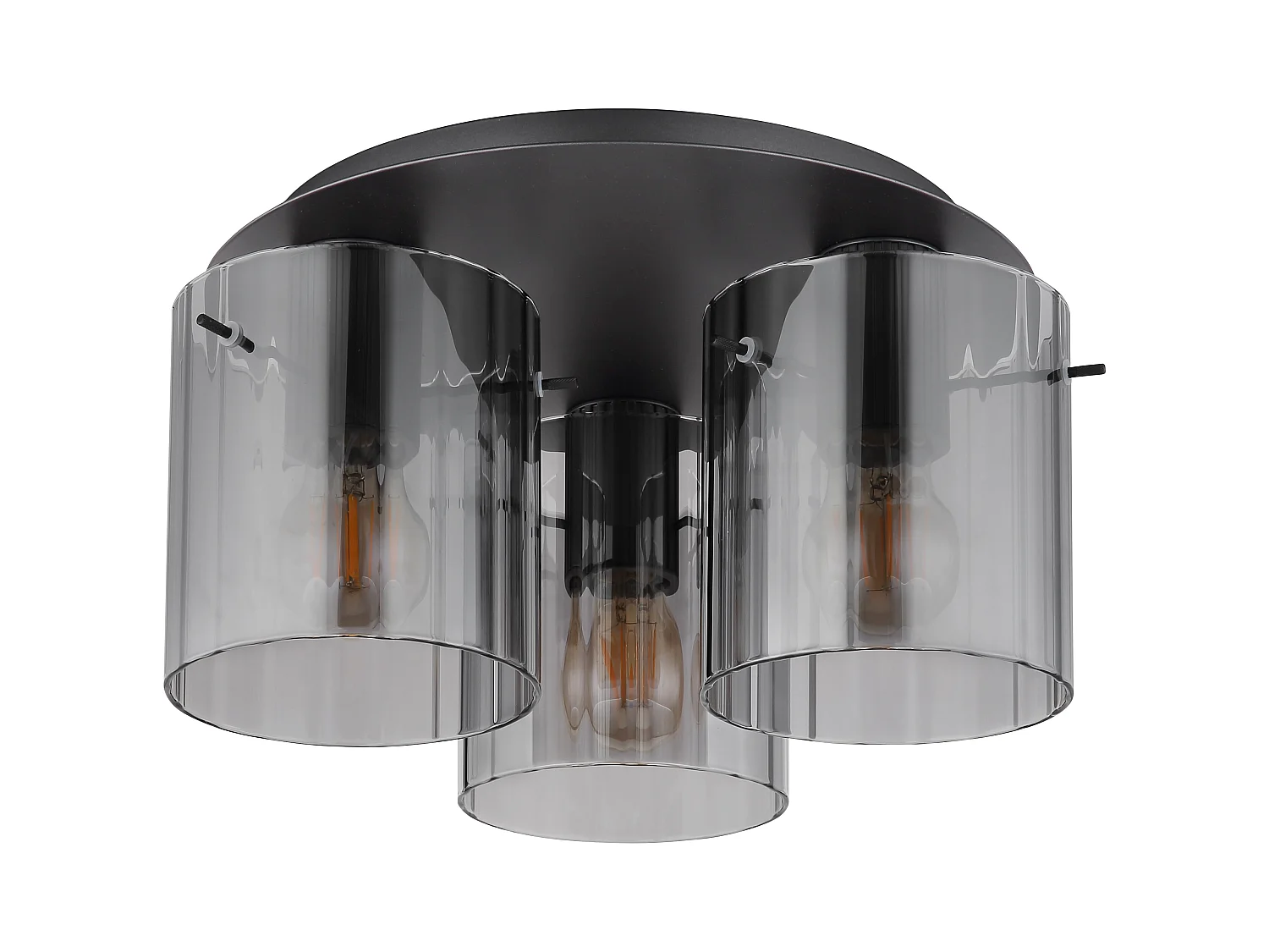 Deckenleuchte Metall grau dunkel, 3x E27