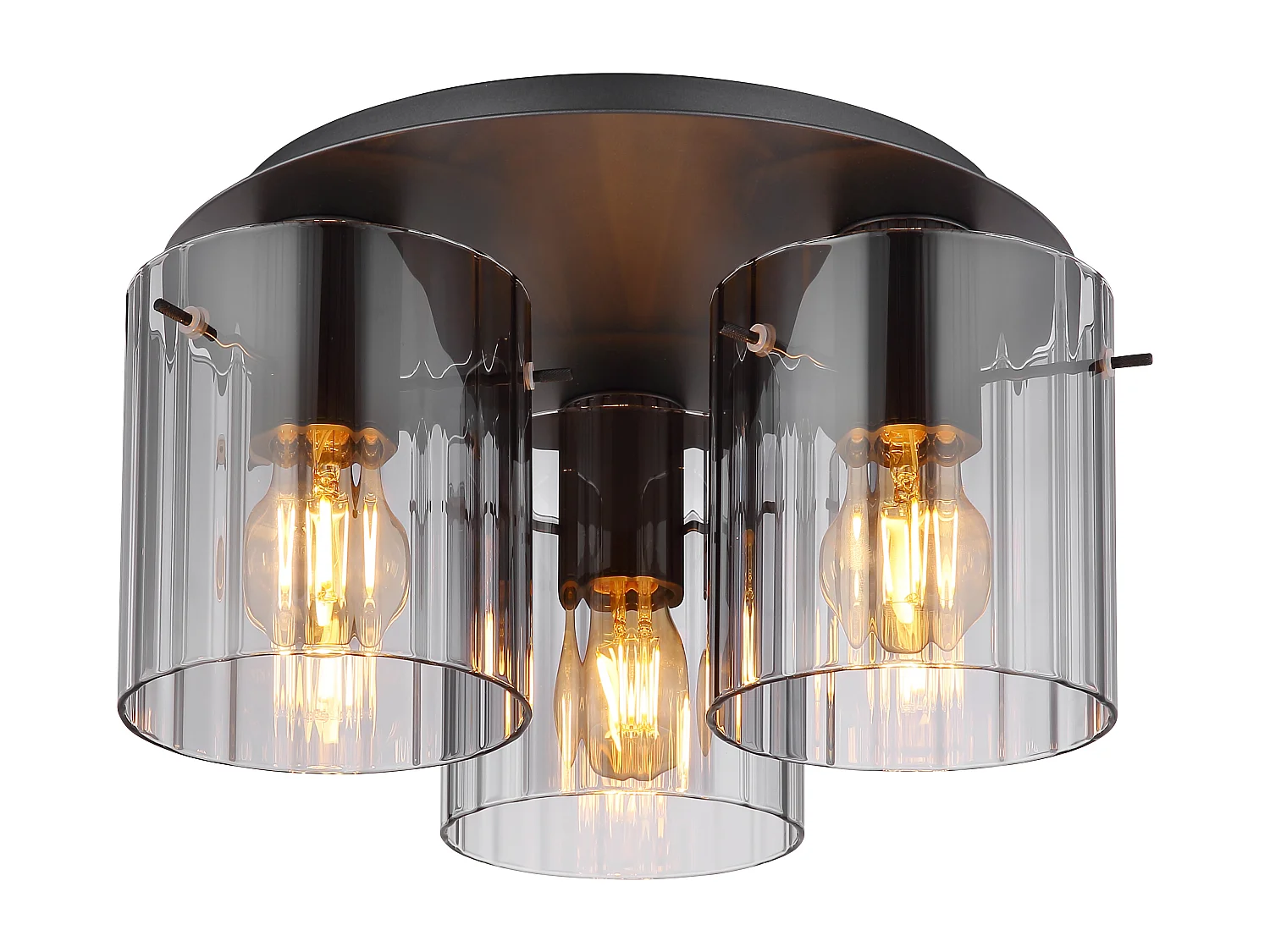 Deckenleuchte Metall grau dunkel, 3x E27