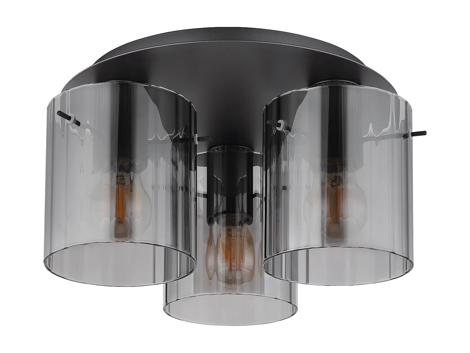 Deckenleuchte Metall grau dunkel, 3x E27