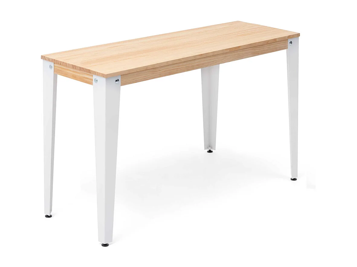 Table salle à manger Lunds 40X120x75cm  Blanc-Naturel. Box Furniture