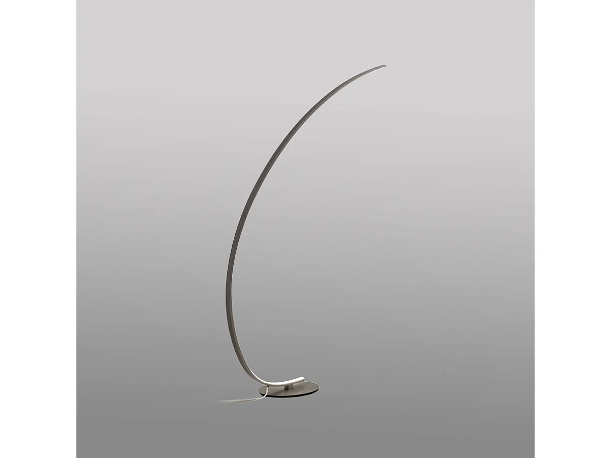 Lampadaire LED dimmable Iole 30W lumière chaude 3000K - Lampadaire couleur titane, en aluminium