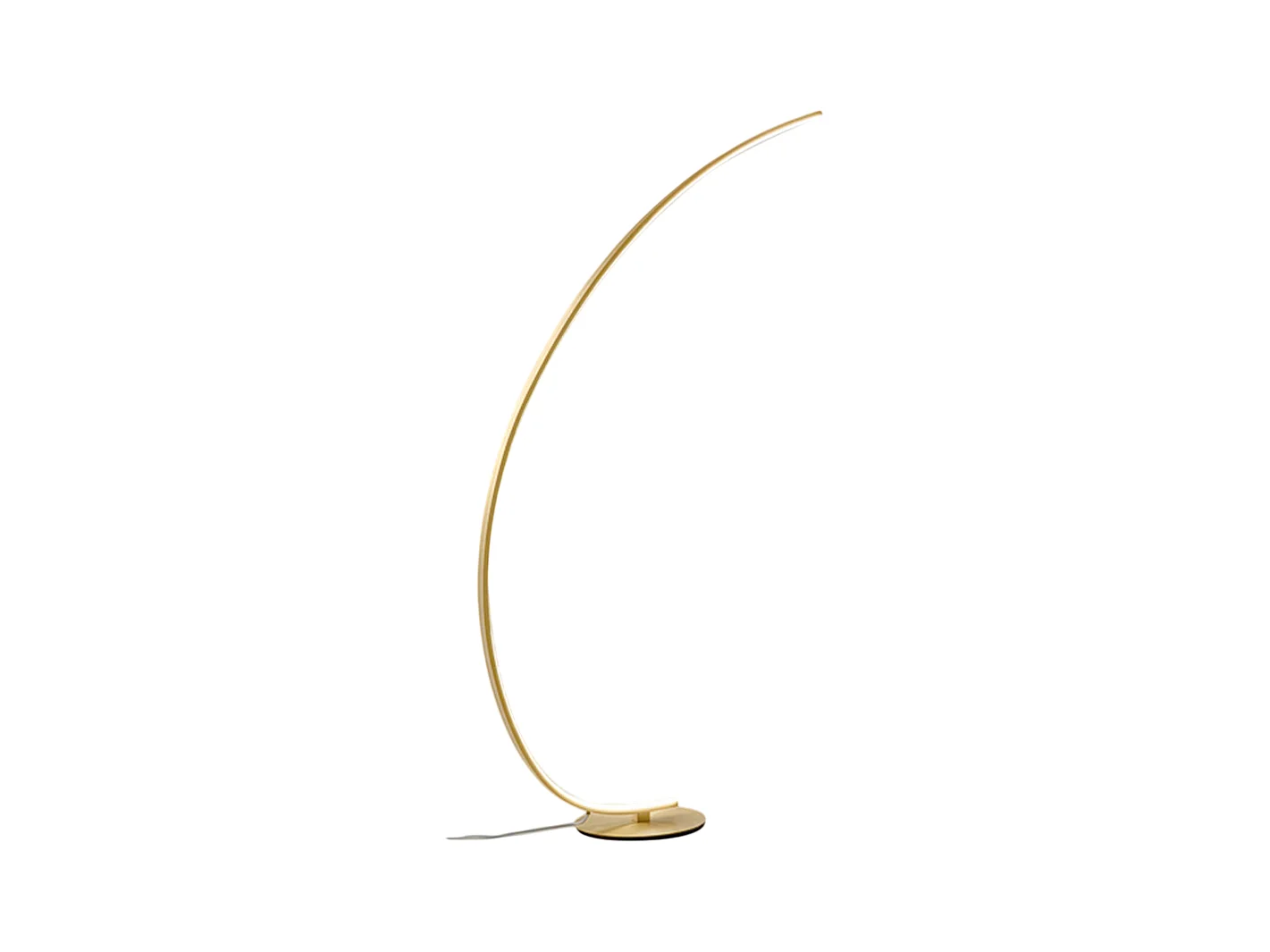 Lampadaire Iole dimmable LED 30W lumière chaude 3000K - Lampadaire couleur or brossé, en aluminium