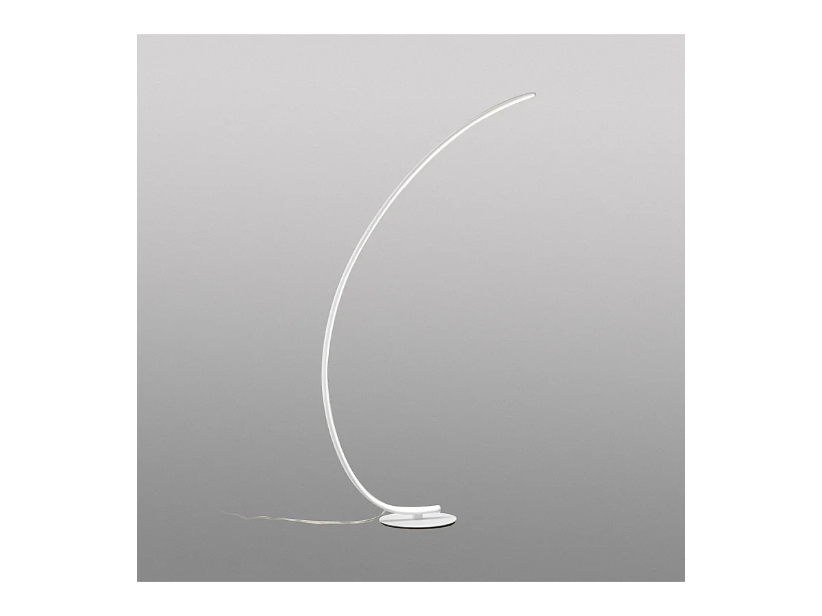 Lampadaire LED Iole dimmable 30W lumière chaude 3000K - Lampadaire de couleur blanc satiné, en aluminium