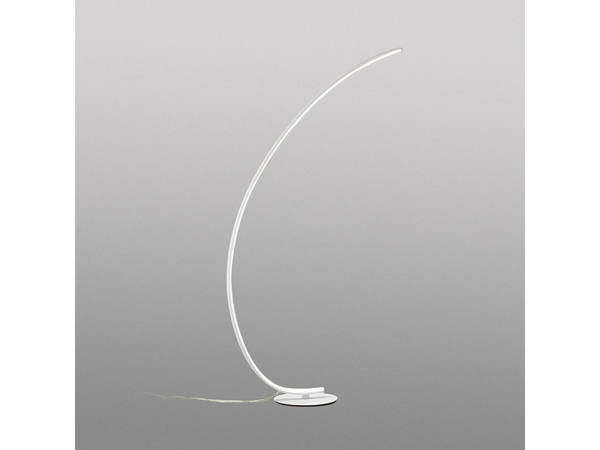 Iole LED gulvlampe, dæmpbar, 30W, varmt lys, 3000K - Satin hvid gulvlampe, moderne design i aluminium, IP20