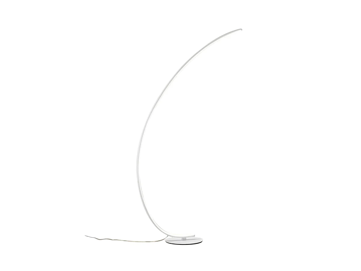 Iole LED gulvlampe, dæmpbar, 30W, varmt lys, 3000K - Satin hvid gulvlampe, moderne design i aluminium, IP20