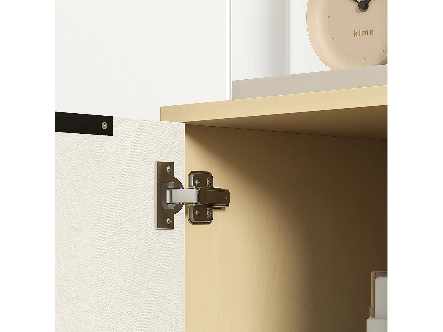 Banco zapatero Tokio Homcom con puerta + compartimento + cojín natural 47x80x35 cm