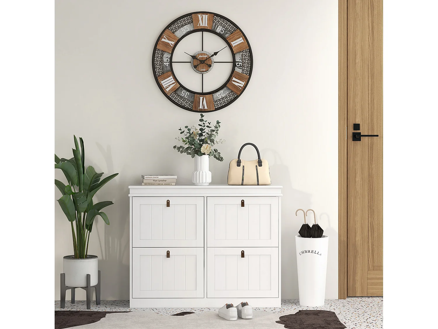 Schoenenrek – 105x24x82,5 cm – Wit – MDF