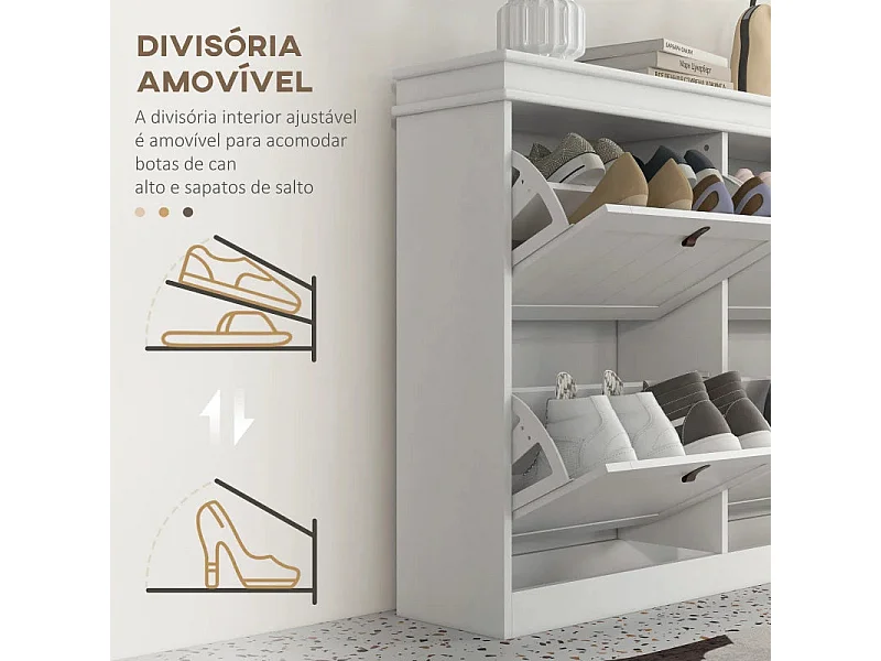 Schoenenrek – 105x24x82,5 cm – Wit – MDF