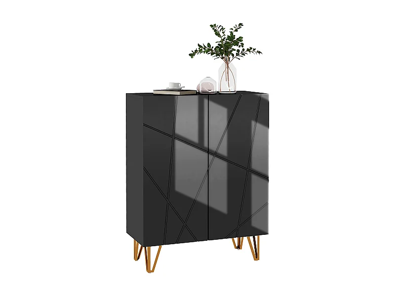 Zapatero Pro Homcom 2 puertas + 5 estantes negro 97x72x31,5 cm