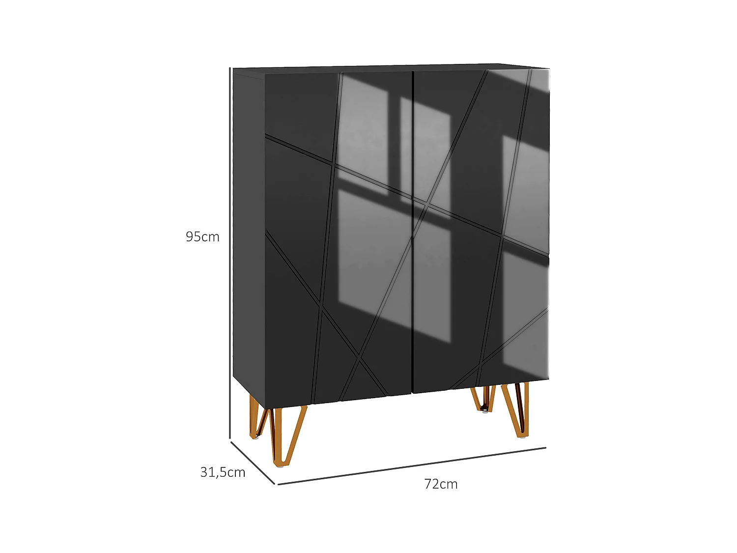 Zapatero Pro Homcom 2 puertas + 5 estantes negro 97x72x31,5 cm