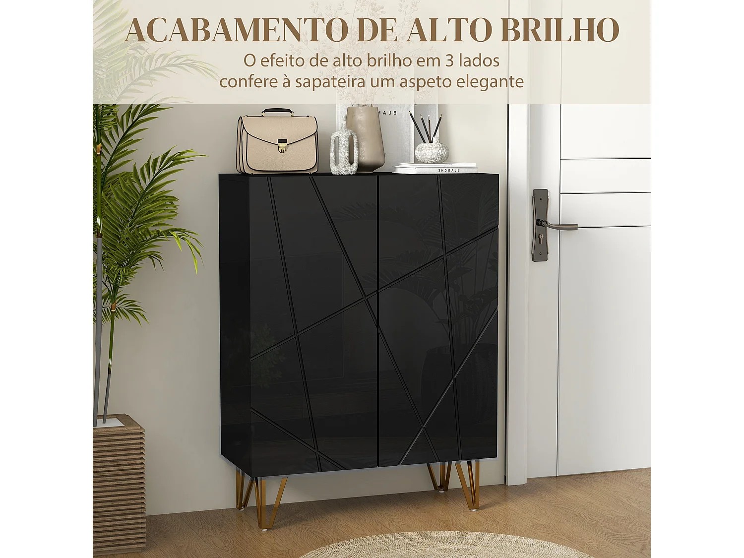 Zapatero Pro Homcom 2 puertas + 5 estantes negro 97x72x31,5 cm