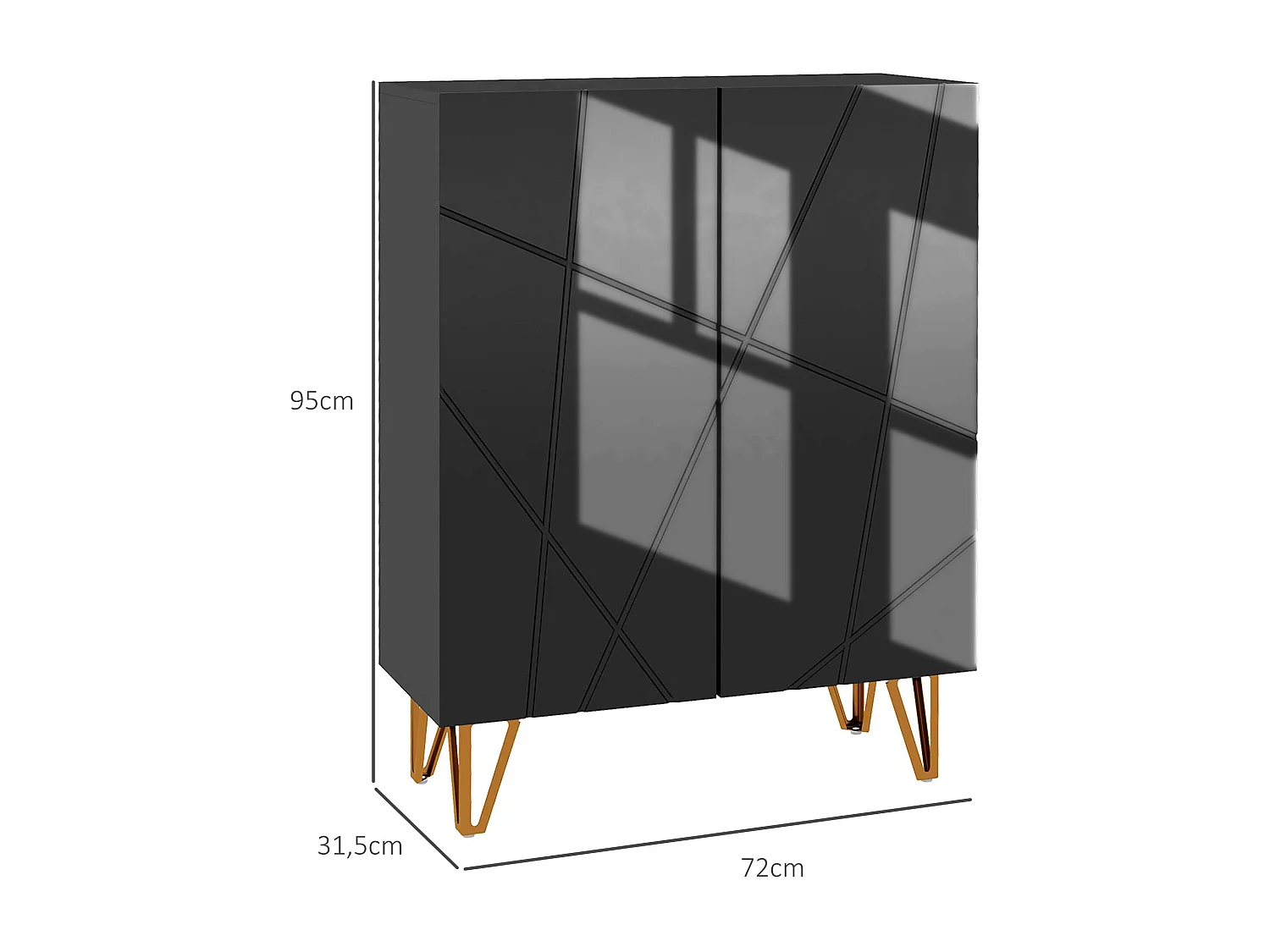 Zapatero Pro Homcom 2 puertas + 5 estantes negro 97x72x31,5 cm