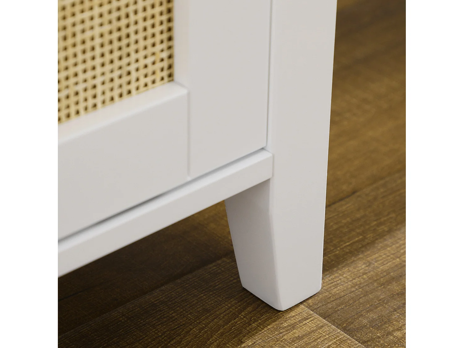 Banco zapatero Lovviken Homcom 2 puertas blanco/natural 45x80x35 cm