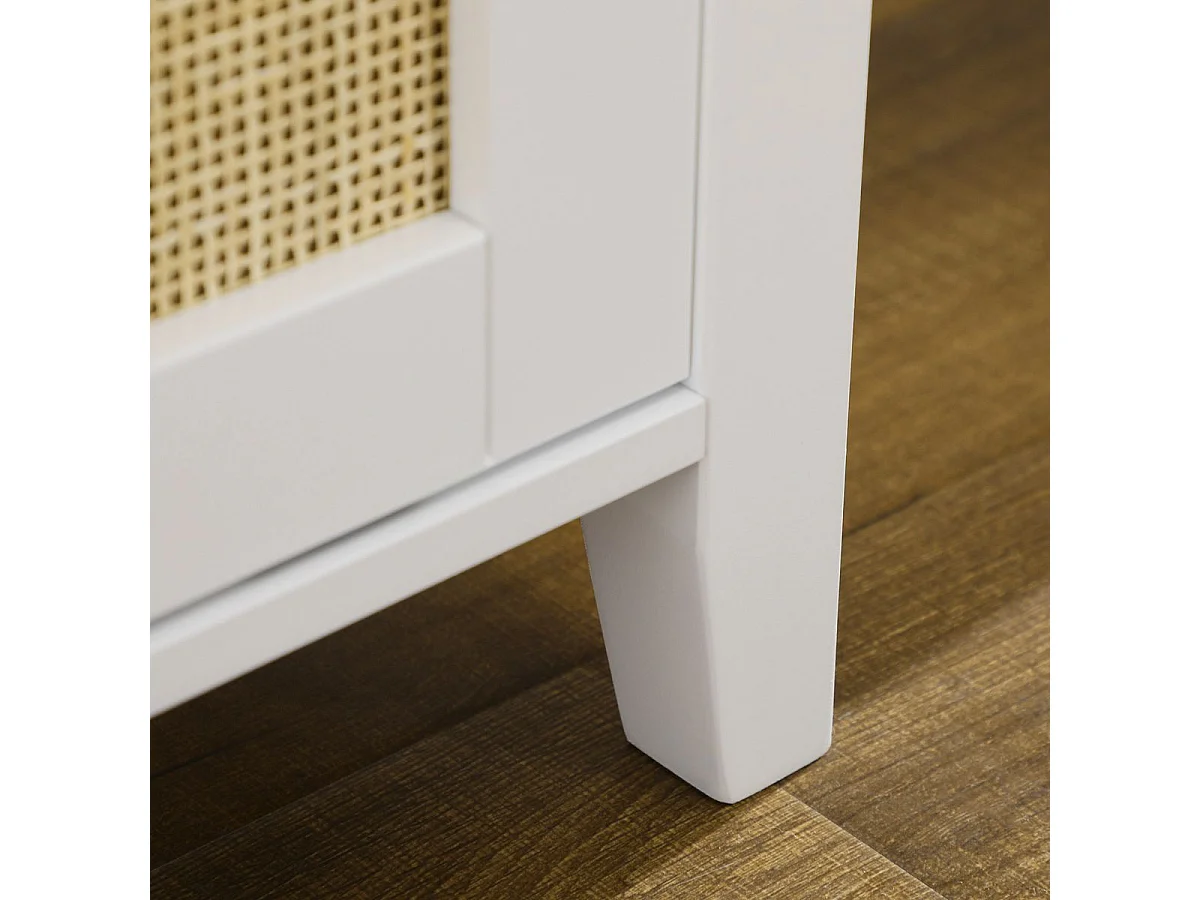 Banco zapatero Lovviken Homcom 2 puertas blanco/natural 45x80x35 cm