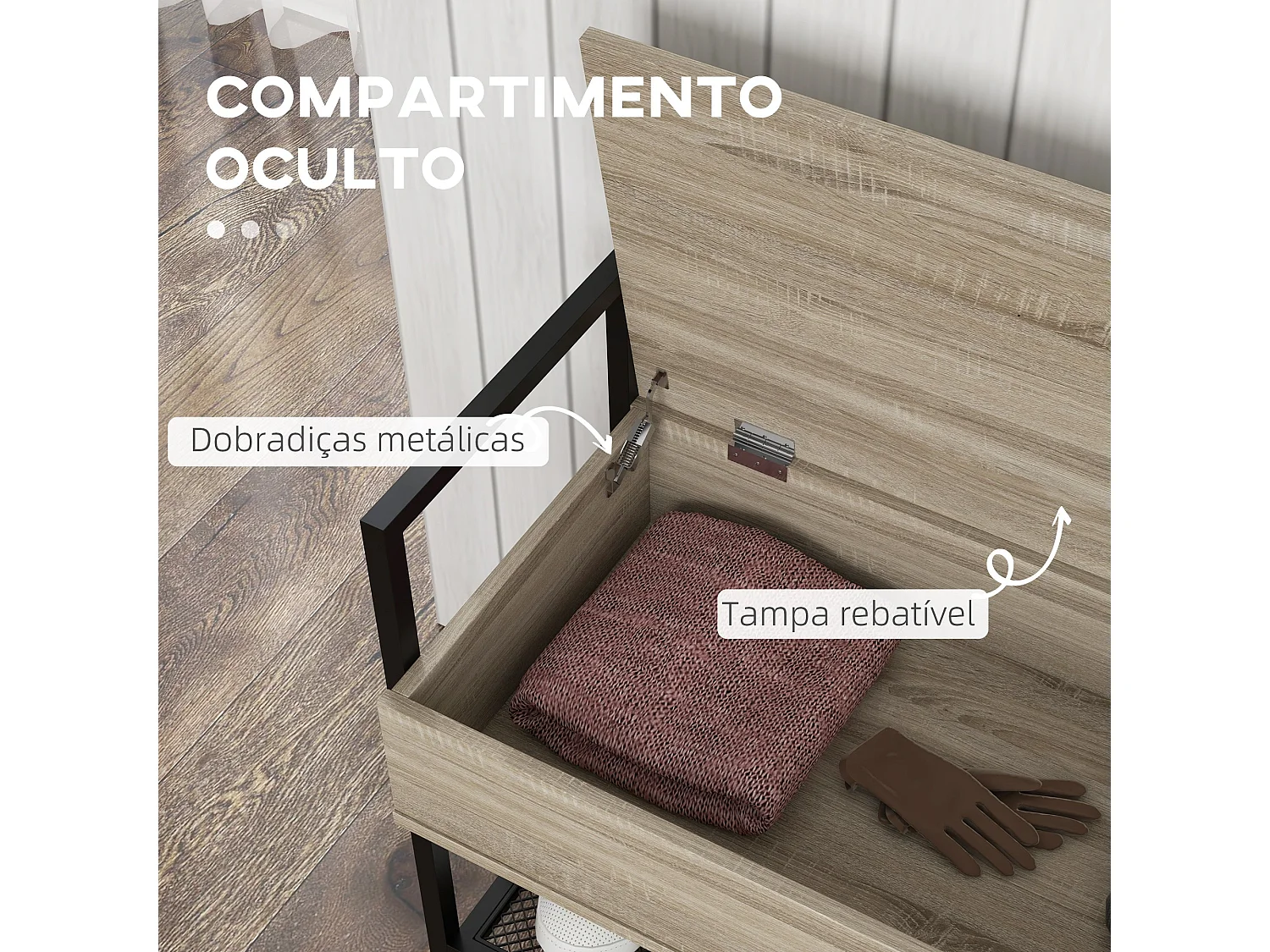 Banco Sapateira Chamonix: Estilo e Funcionalidade para Organizar Seu Espaço