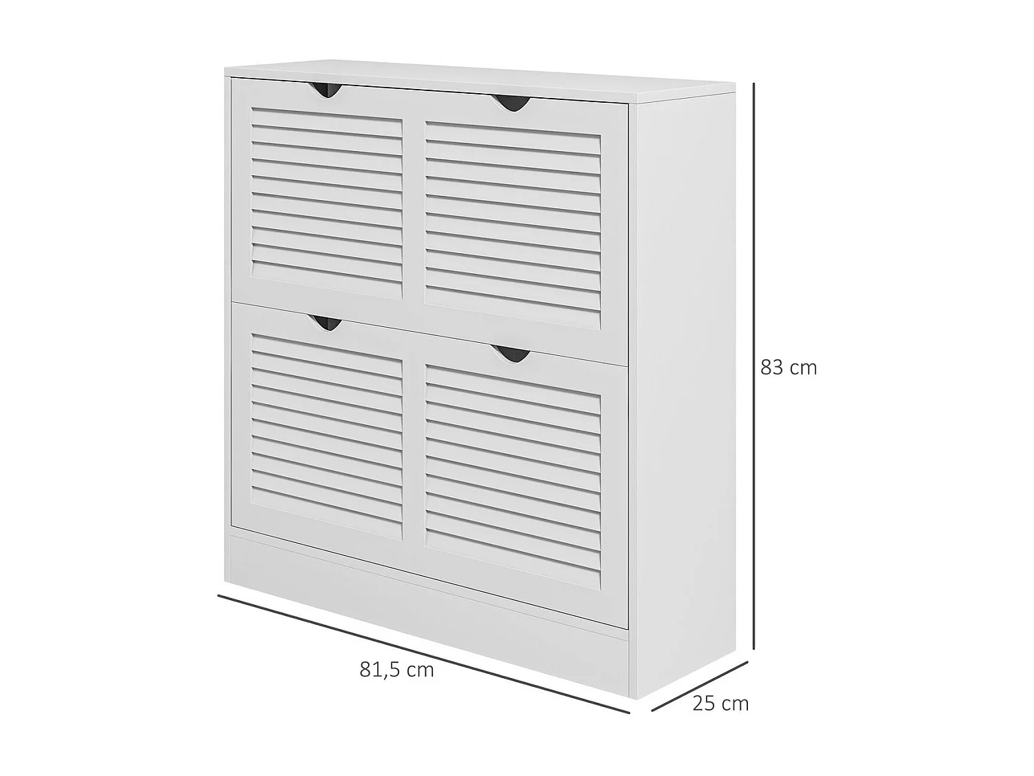 Zapatero Milú Homcom 2 cajones abatibles blanco 83x81,5x25 cm