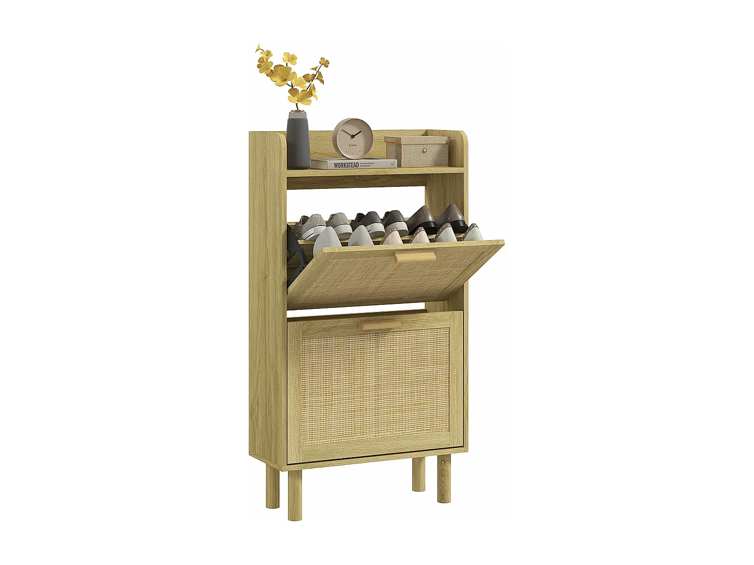 Armário Moderno Rimini 80x24 – Armazenamento Vertical Elegante em Branco