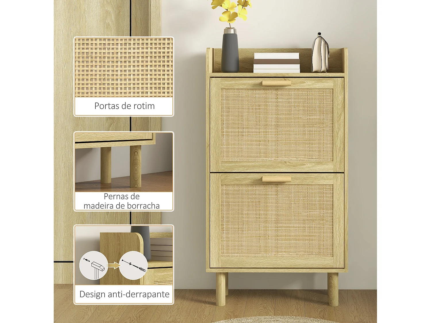 Armário Moderno Rimini 80x24 – Armazenamento Vertical Elegante em Branco