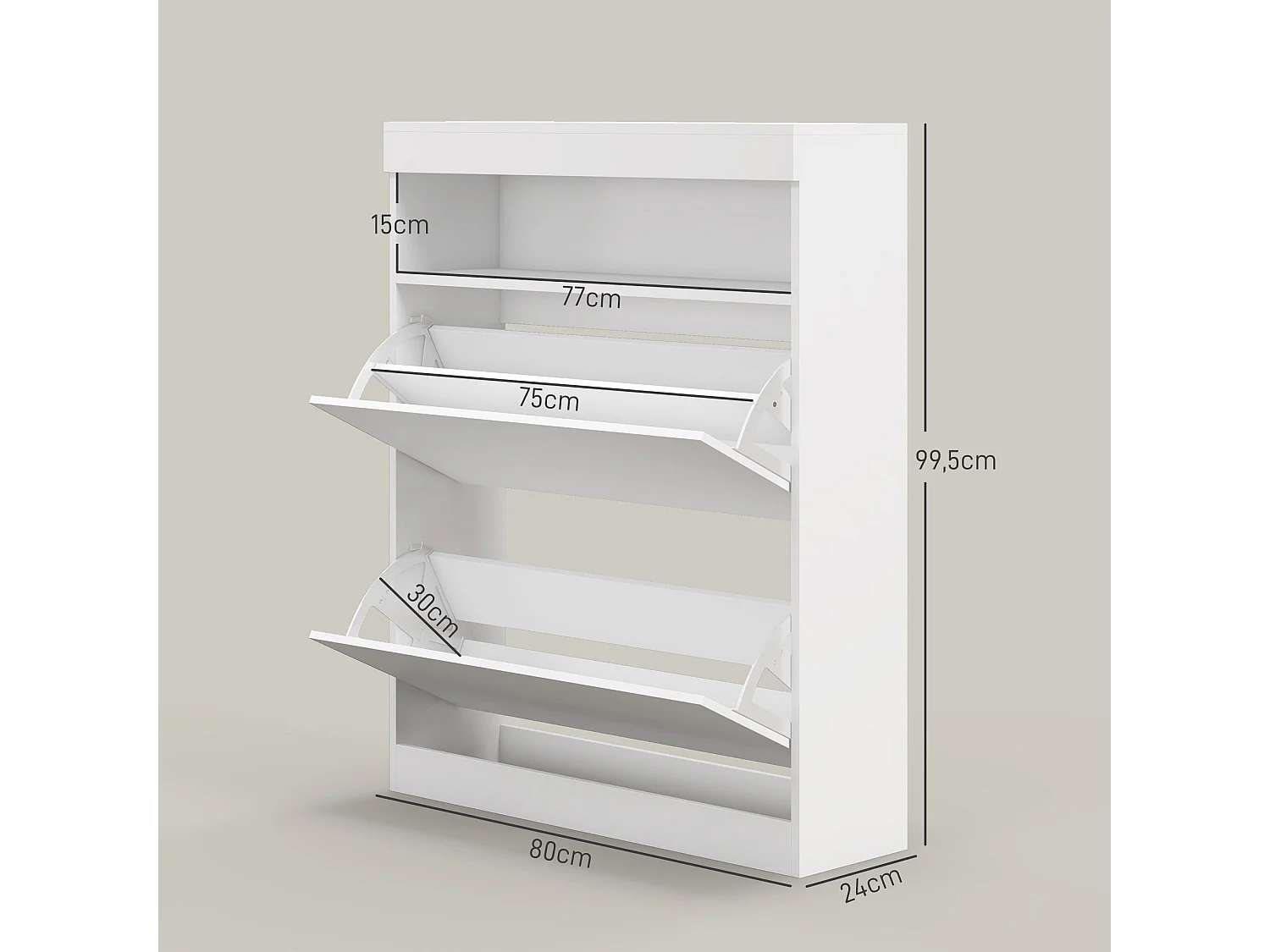 Armário Moderno Turku com Luzes LED e Grande Capacidade de Armazenamento