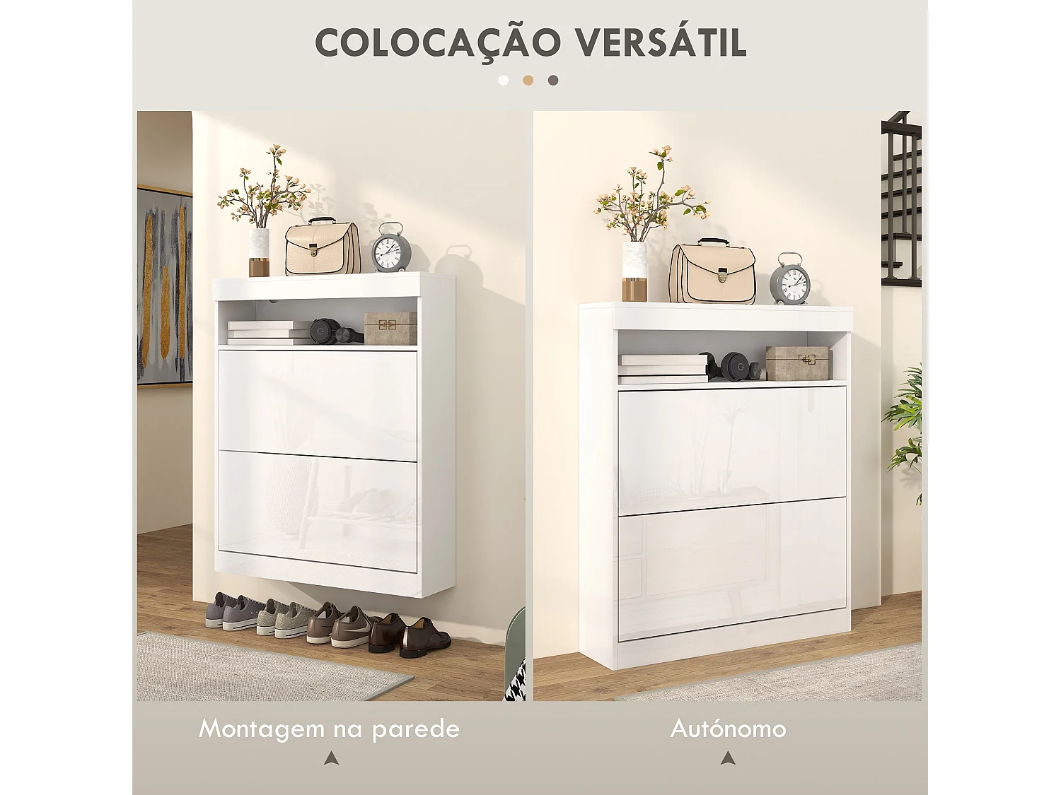 Armário Moderno Turku com Luzes LED e Grande Capacidade de Armazenamento