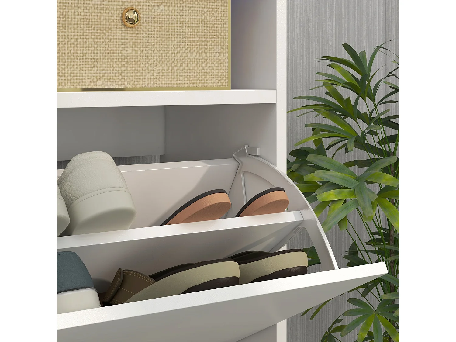 Armário Moderno Turku com Luzes LED e Grande Capacidade de Armazenamento