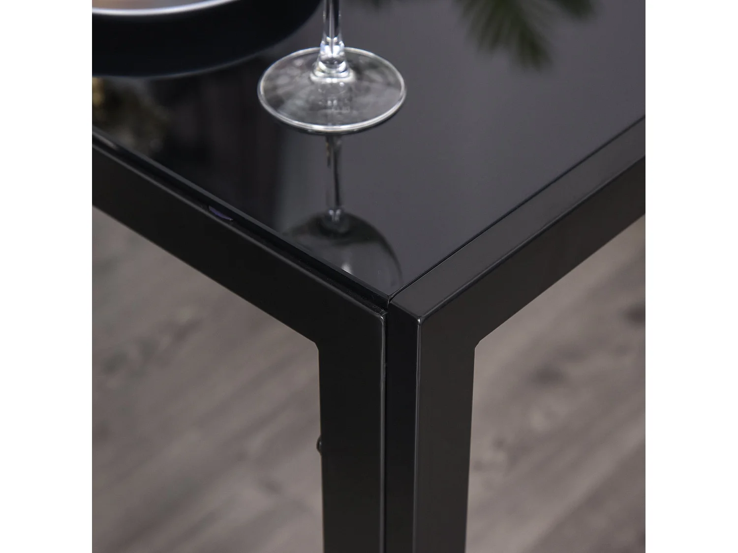 Conjunto de Mesa de Jantar com 4 Cadeiras em Vidro Temperado e Estofadas em PU