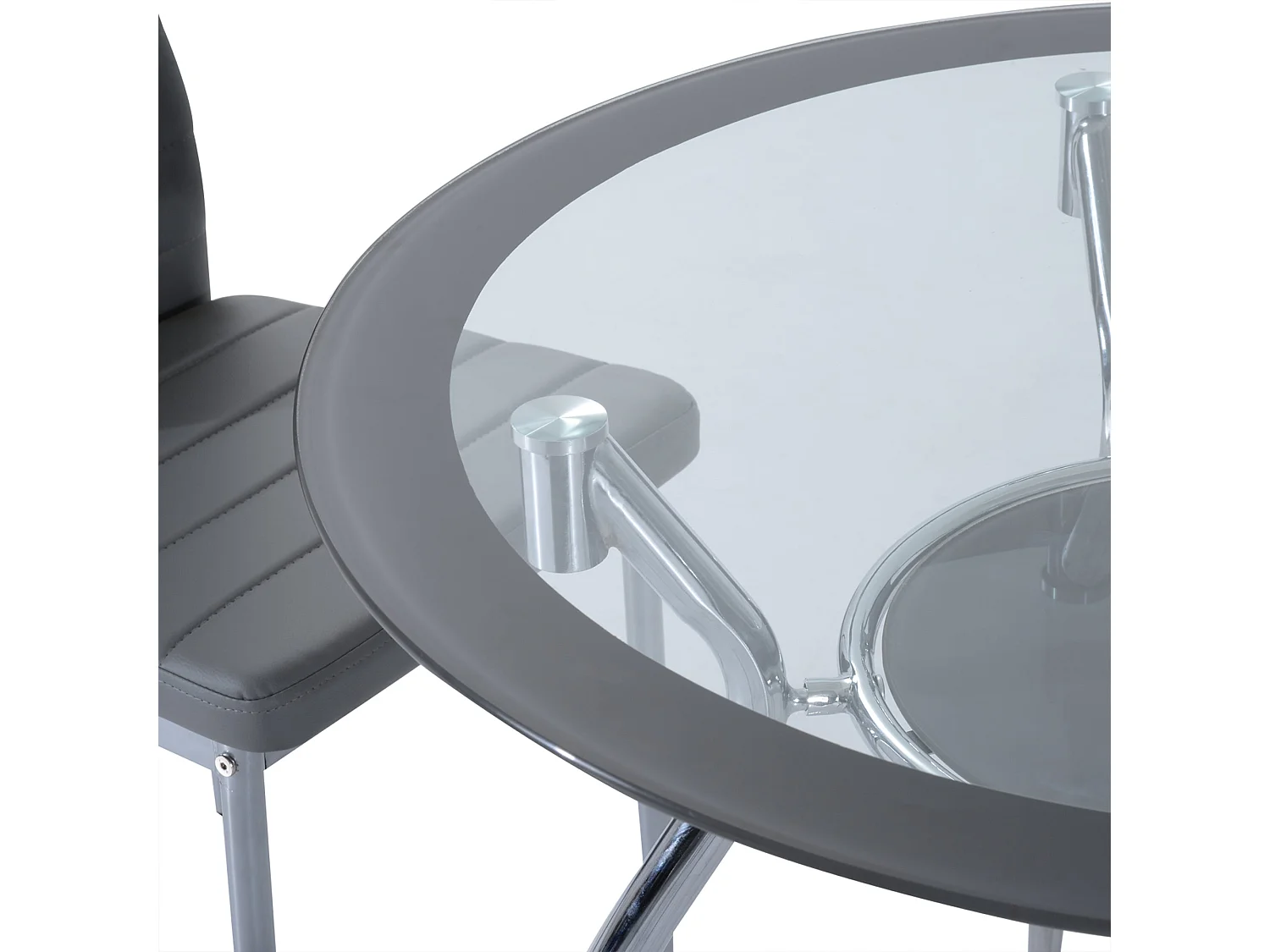 Conjunto de mesa + 4 sillas de comedor Marga Homcom gris