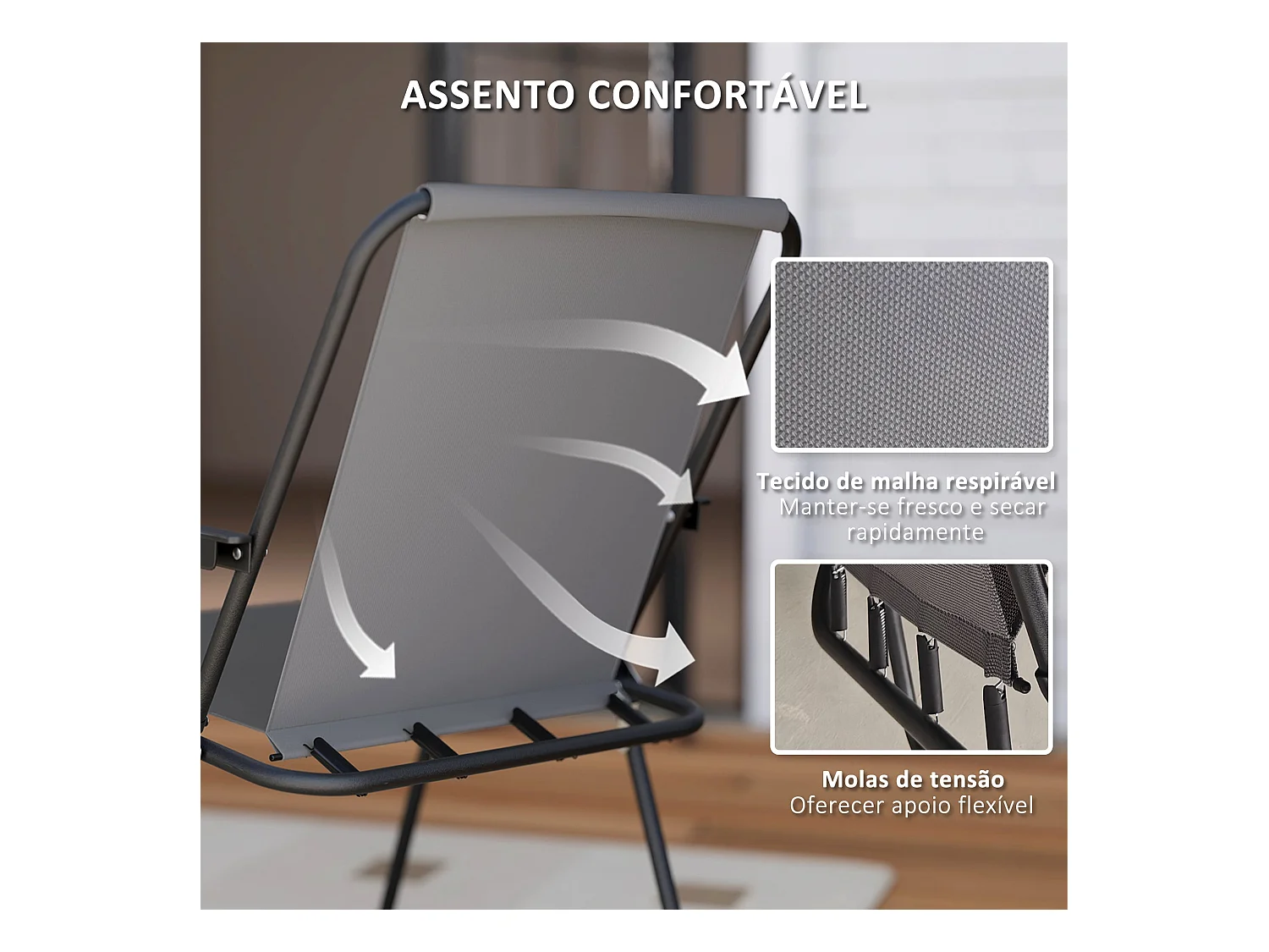 Conjunto de jardín Perla Outsunny 4 sillas + mesa + sombrilla gris