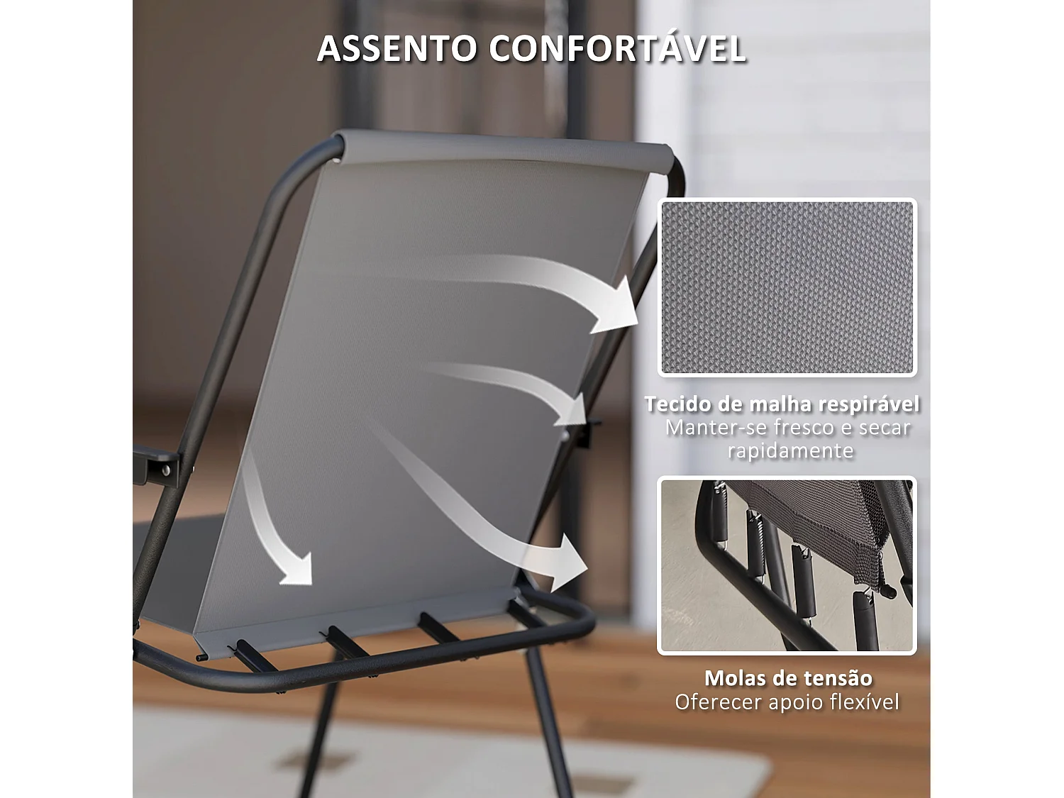 Conjunto de Móveis de Jardim com Mesa Redonda e 4 Cadeiras Dobráveis com Chapéu de Sol