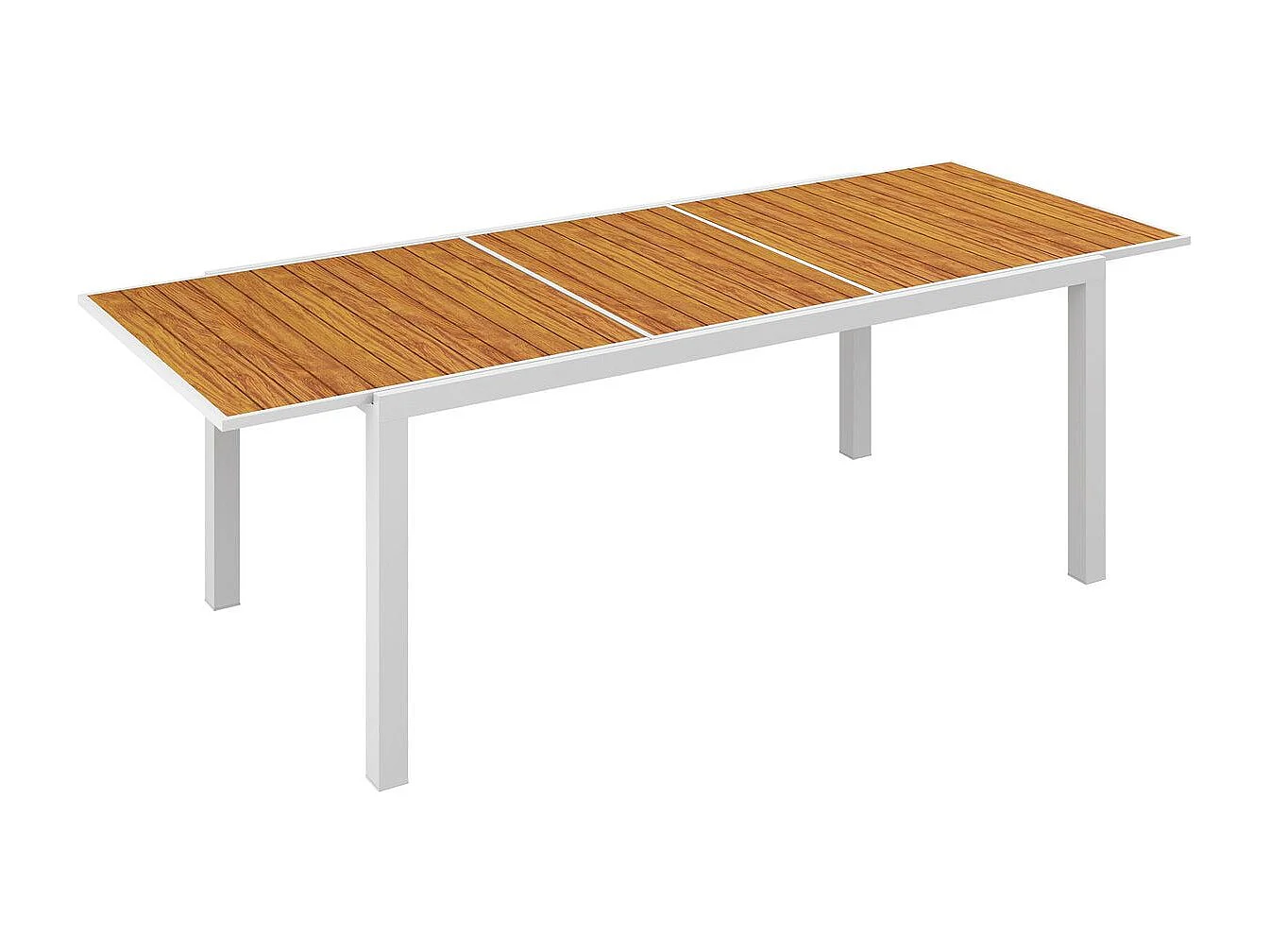 Mesa de exterior Outsunny extensible marrón 73x180-240x94 cm