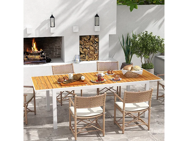 Mesa de Jardim Extensível de Alumínio para 6-8 Pessoas - Ideal para Varandas e Terraços