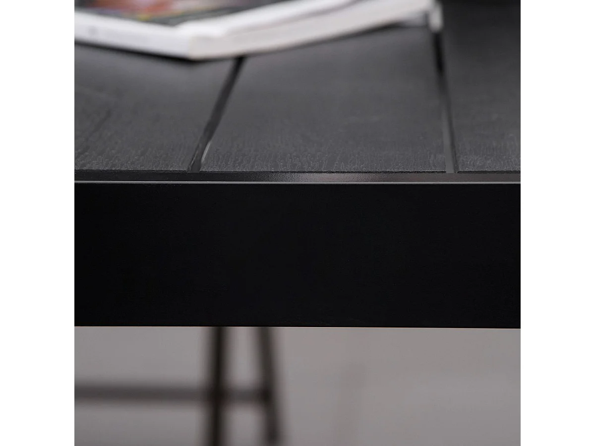 Mesa de jardín Kuma Outsunny 8 personas negro 74x190x90 cm