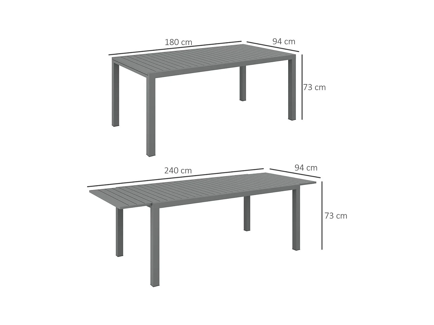 Mesa de Jardim Extensível para 6-8 Pessoas em Alumínio - Ideal para Varandas e Terraços