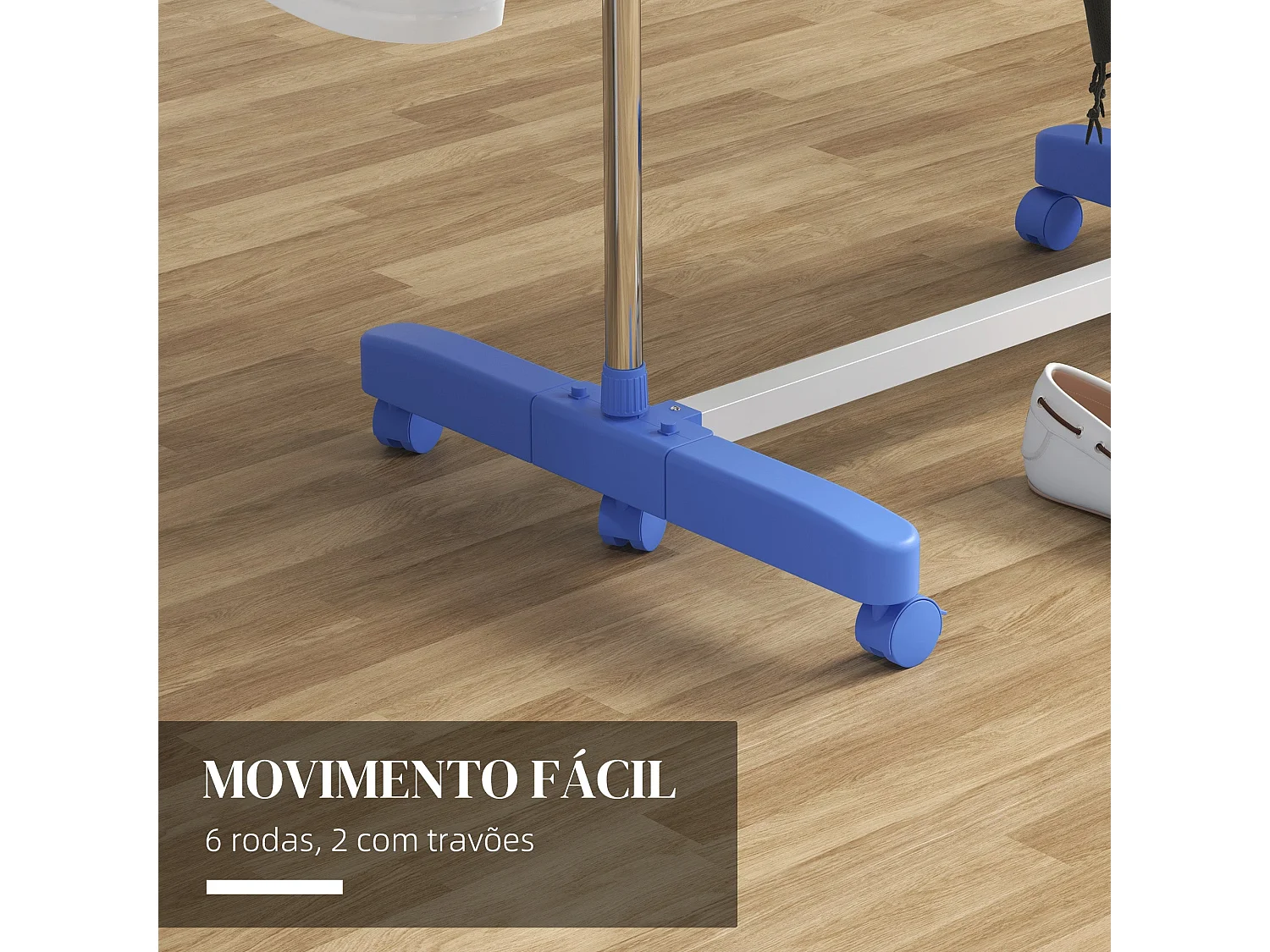 Estendal Vertical Dobrável com 4 Níveis e Rodas para Secar Roupas em Casa e ao Ar Livre