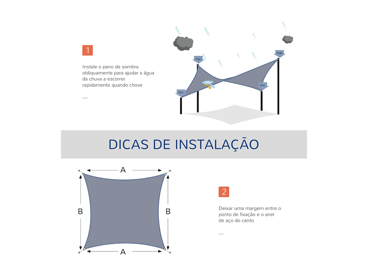 Toldo vela Outsunny transpirable + anti-UV gris 4x3 m