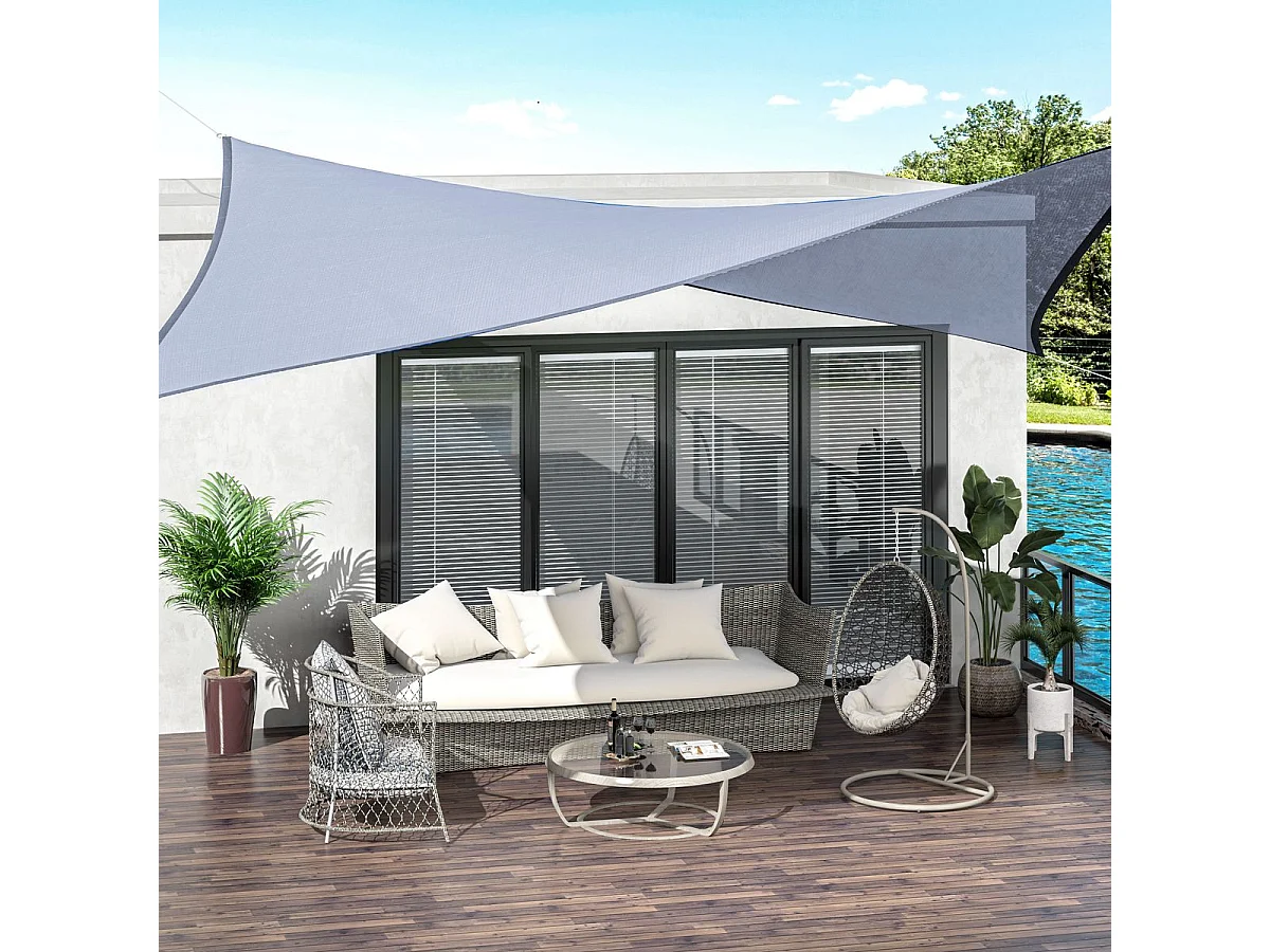 Toldo vela Outsunny transpirable + anti-UV gris 4x3 m