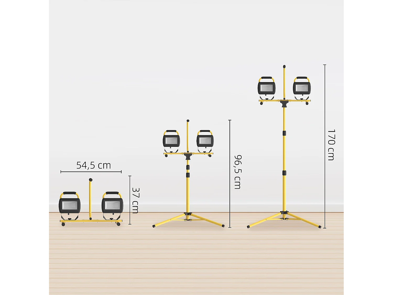Projetor LED Recarregável de Alumínio com Tripé Dobrável e Alto Brilho para Uso Interno e Externo