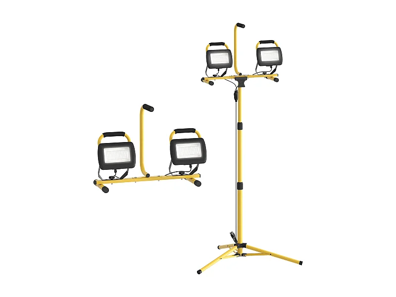 Projetor LED Recarregável de Alumínio com Tripé Dobrável e Alto Brilho para Uso Interno e Externo