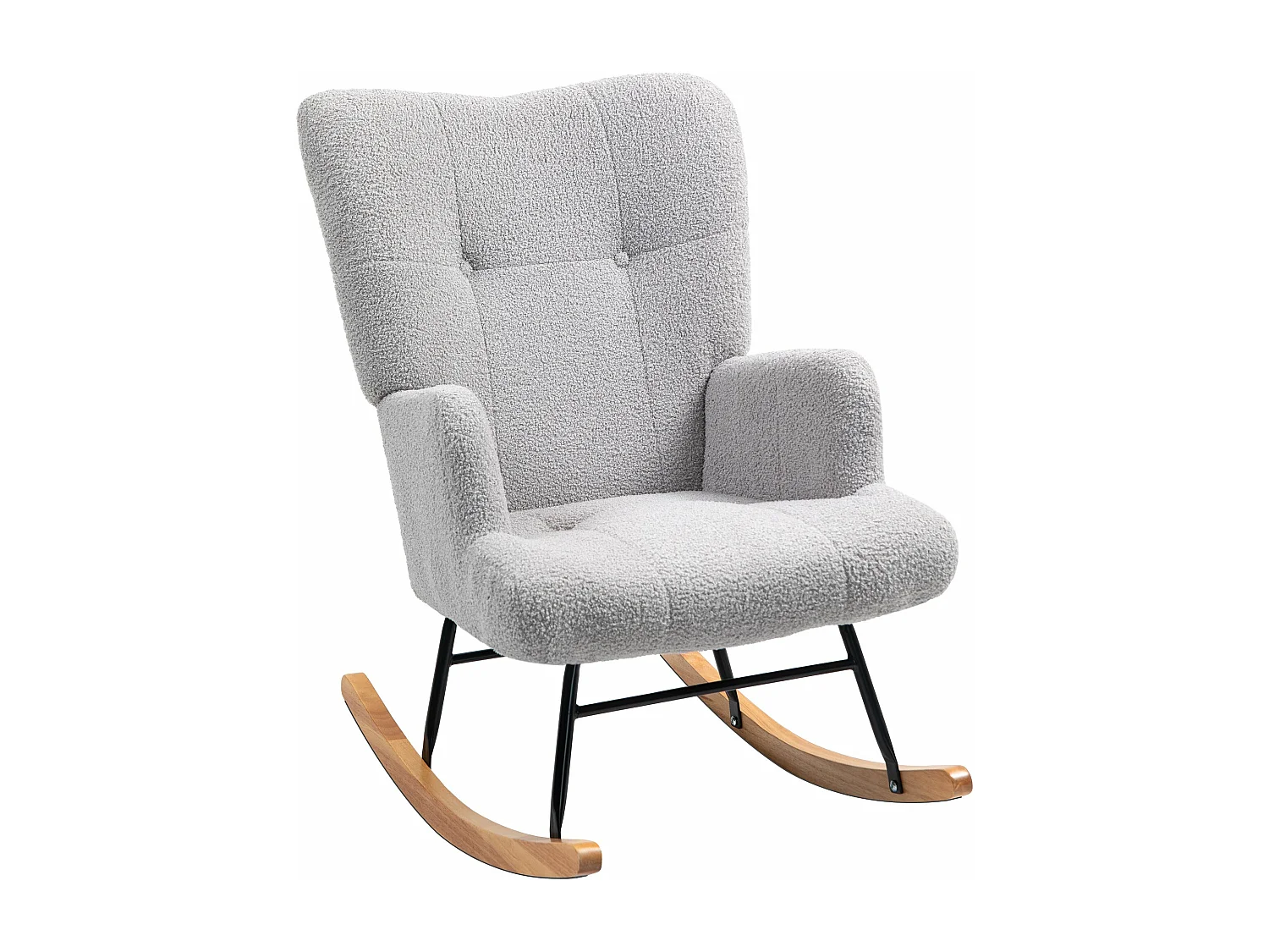 Mecedora Daisy Homcom respaldo alto gris 87x65x88 cm