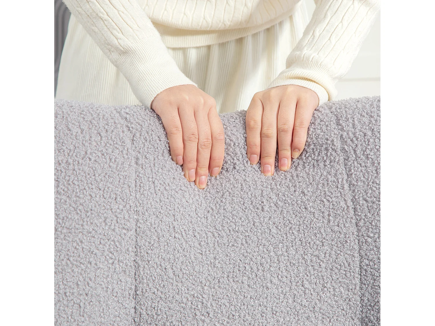 Mecedora Daisy Homcom respaldo alto gris 87x65x88 cm