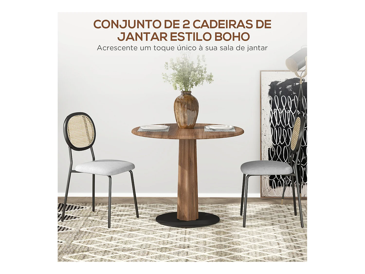 Pack de 2 sillas de comedor Manchester Homcom negro/gris