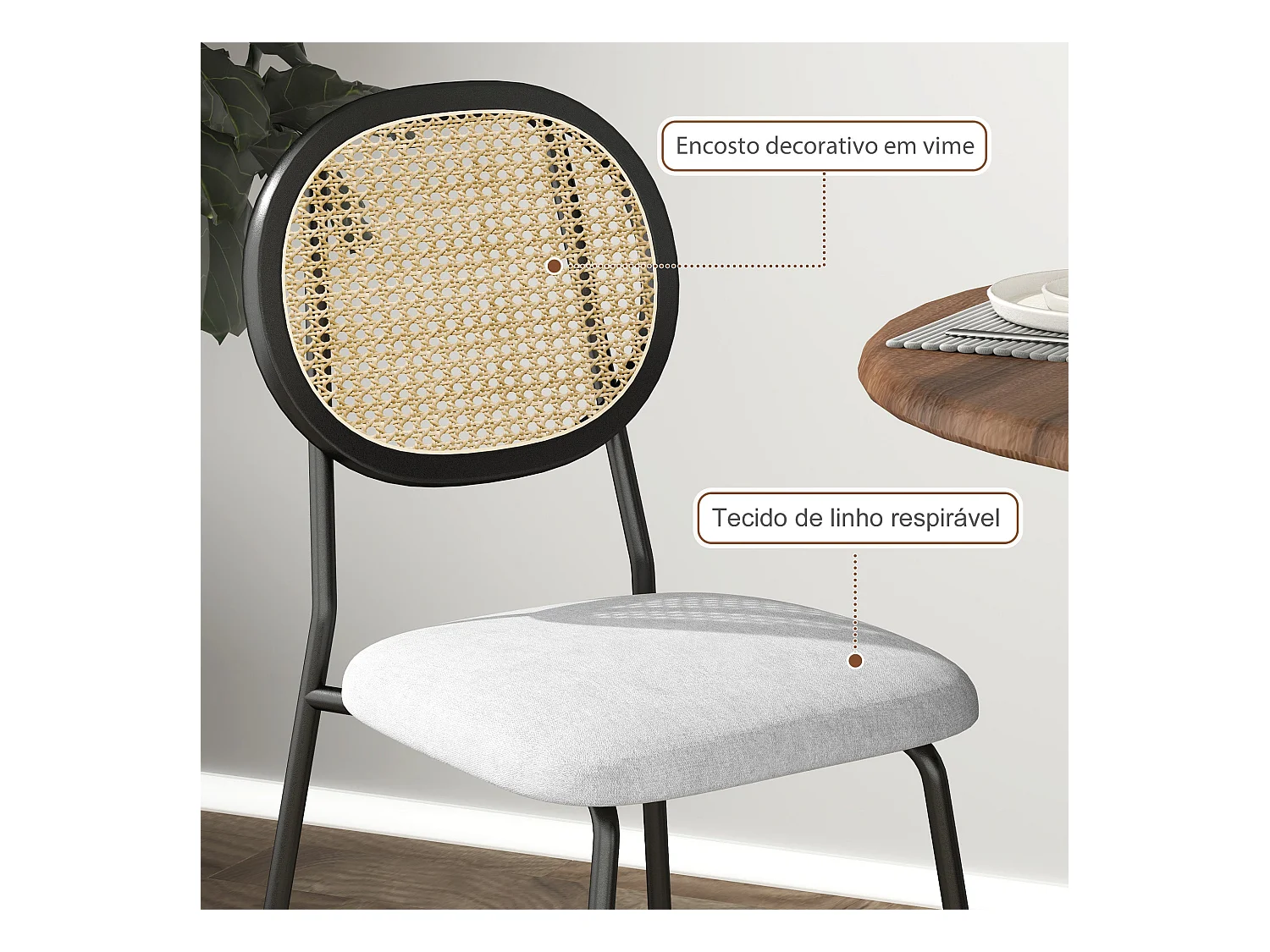 Pack de 2 sillas de comedor Manchester Homcom negro/gris