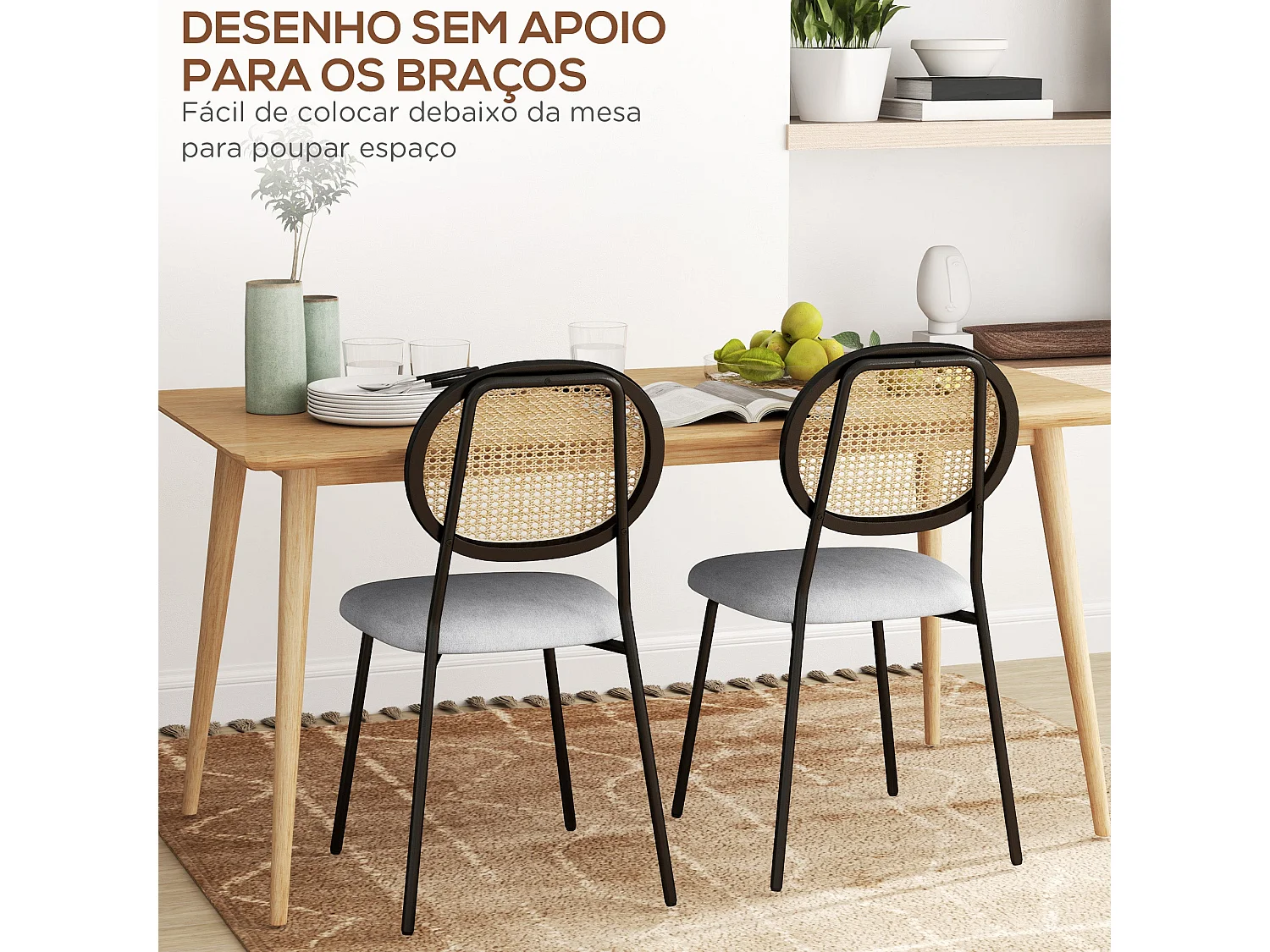 Pack de 2 sillas de comedor Manchester Homcom negro/gris