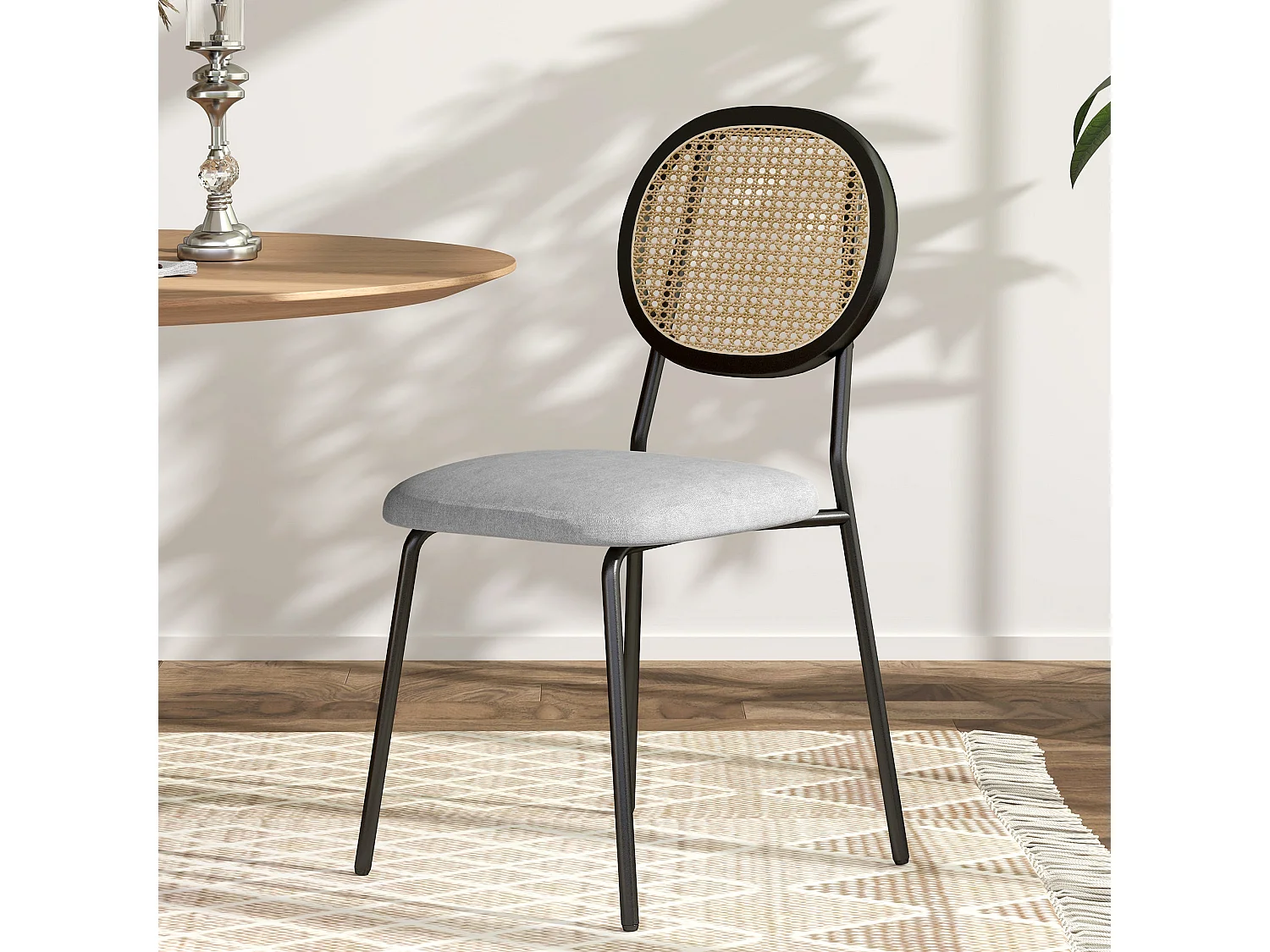 Pack de 2 sillas de comedor Manchester Homcom negro/gris